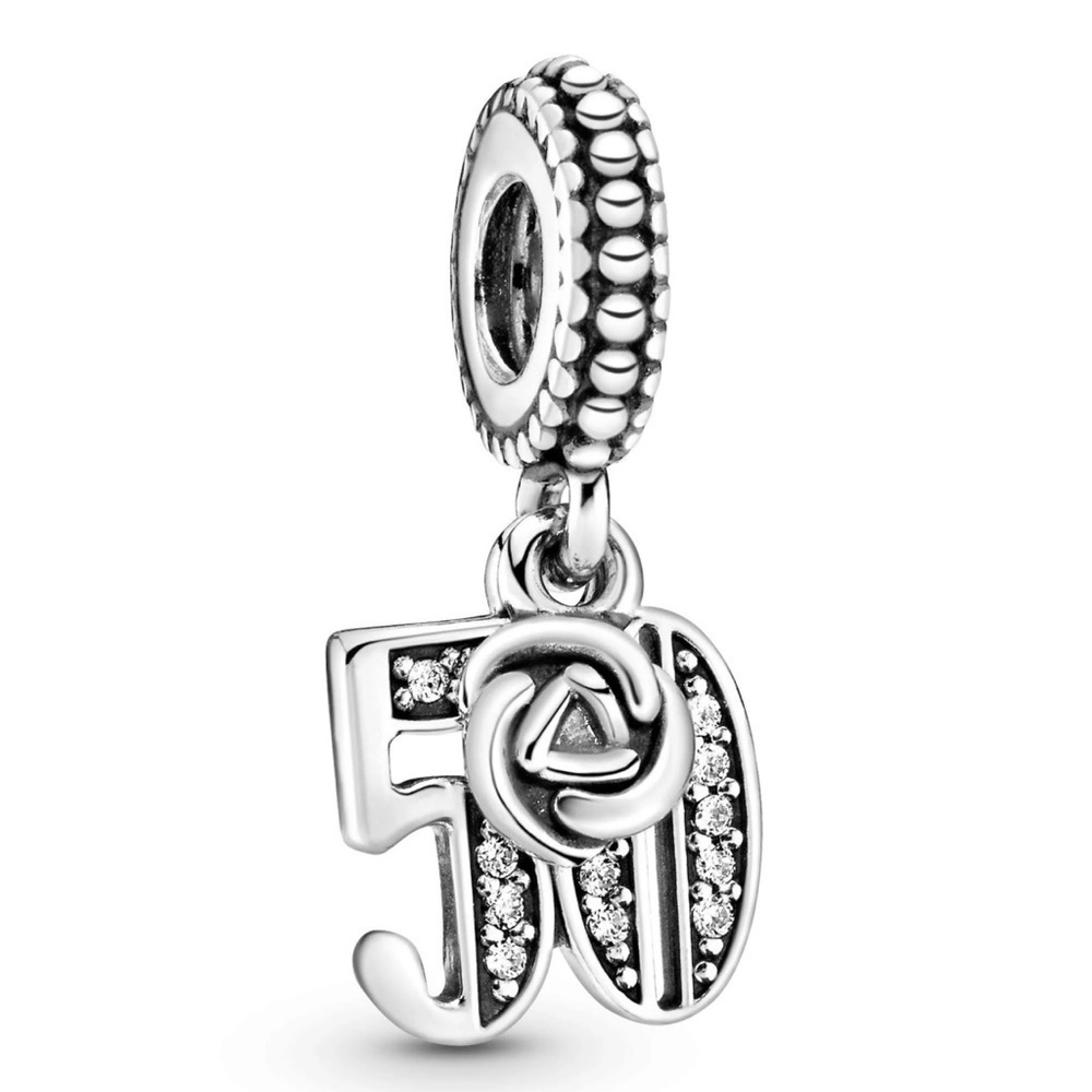 Authentic Pandora 50th Celebration 50 Dangle Charm Jewelry S925 ALE - Picture 4 of 7